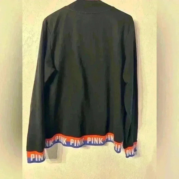 Victoria Secret Pink 1/4 Zip Pullover Black Size Large - Picture 3 of 3